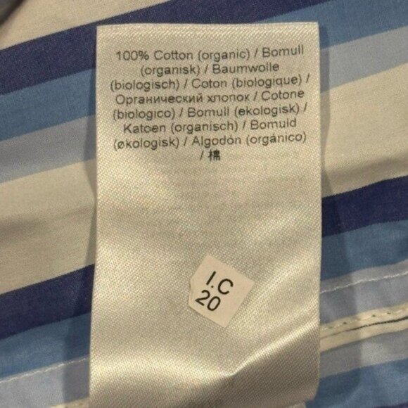 GANNI Blue Striped Cotton Smock Midi Dress Size 6 NWT – $375 Retail - Picture 11 of 12